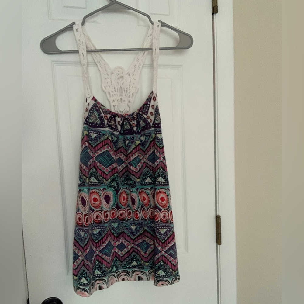 Crochet Aztec-Print Tank Top